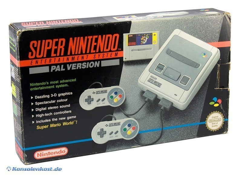 Konsole + Mario World + 2 Original Controller + Zubehör