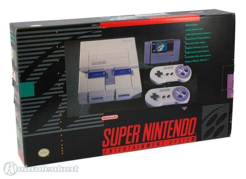 Konsole + Mario World + 2 Original Controller + Zubehör (US)