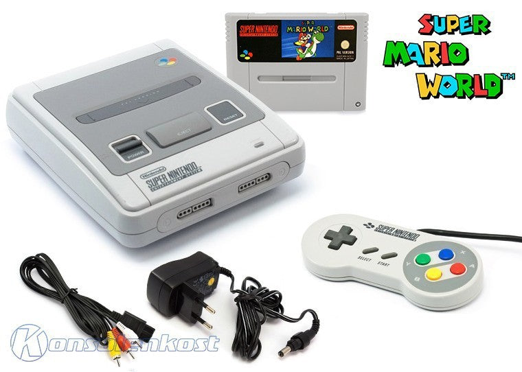 Konsole + Mario World + Original Controller + Zubehör