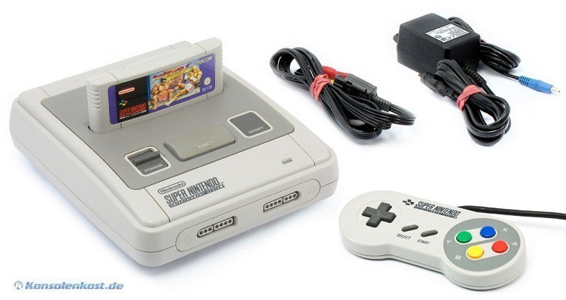 Konsole SF2 Set + Spiel + Original Controller + Zubehör
