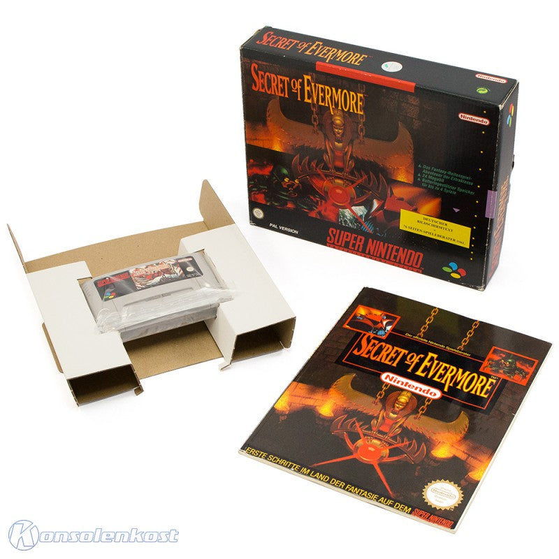Secret of Evermore + Spieleberater (DE) — Big Box