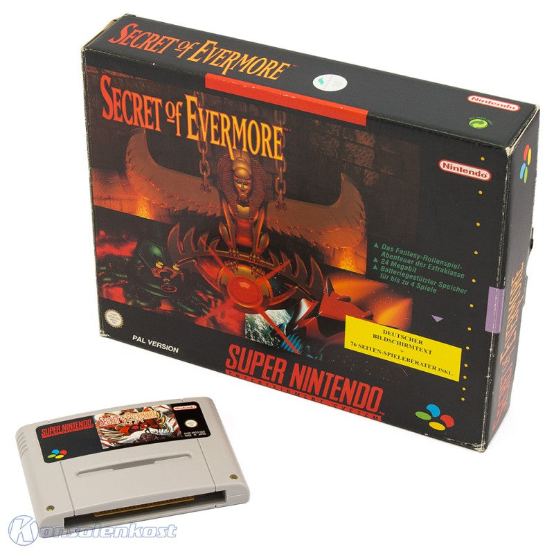 Secret of Evermore + Spieleberater (DE) — Big Box