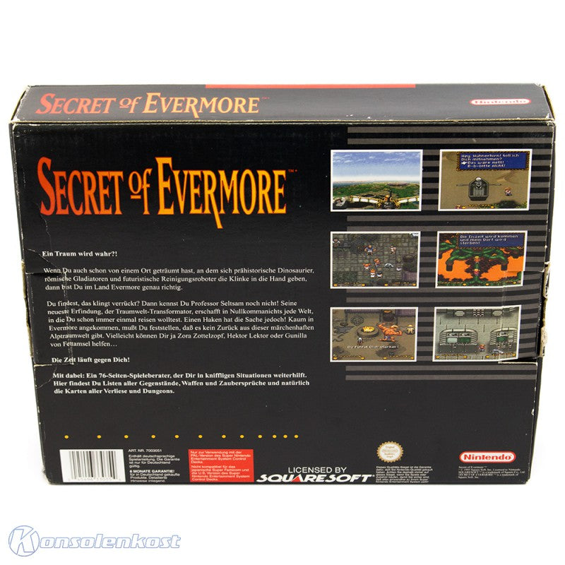 Secret of Evermore + Spieleberater (DE) — Big Box