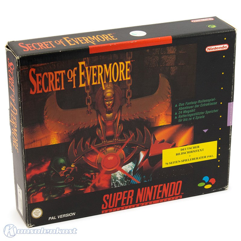 Secret of Evermore + Spieleberater (DE) — Big Box
