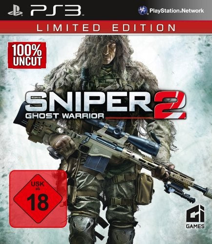 Die Vorderseite der Spieleverpackung von SNIPER: Ghost Warrior 2 Limited Edition für PS3 zeigt einen Scharfschützen.