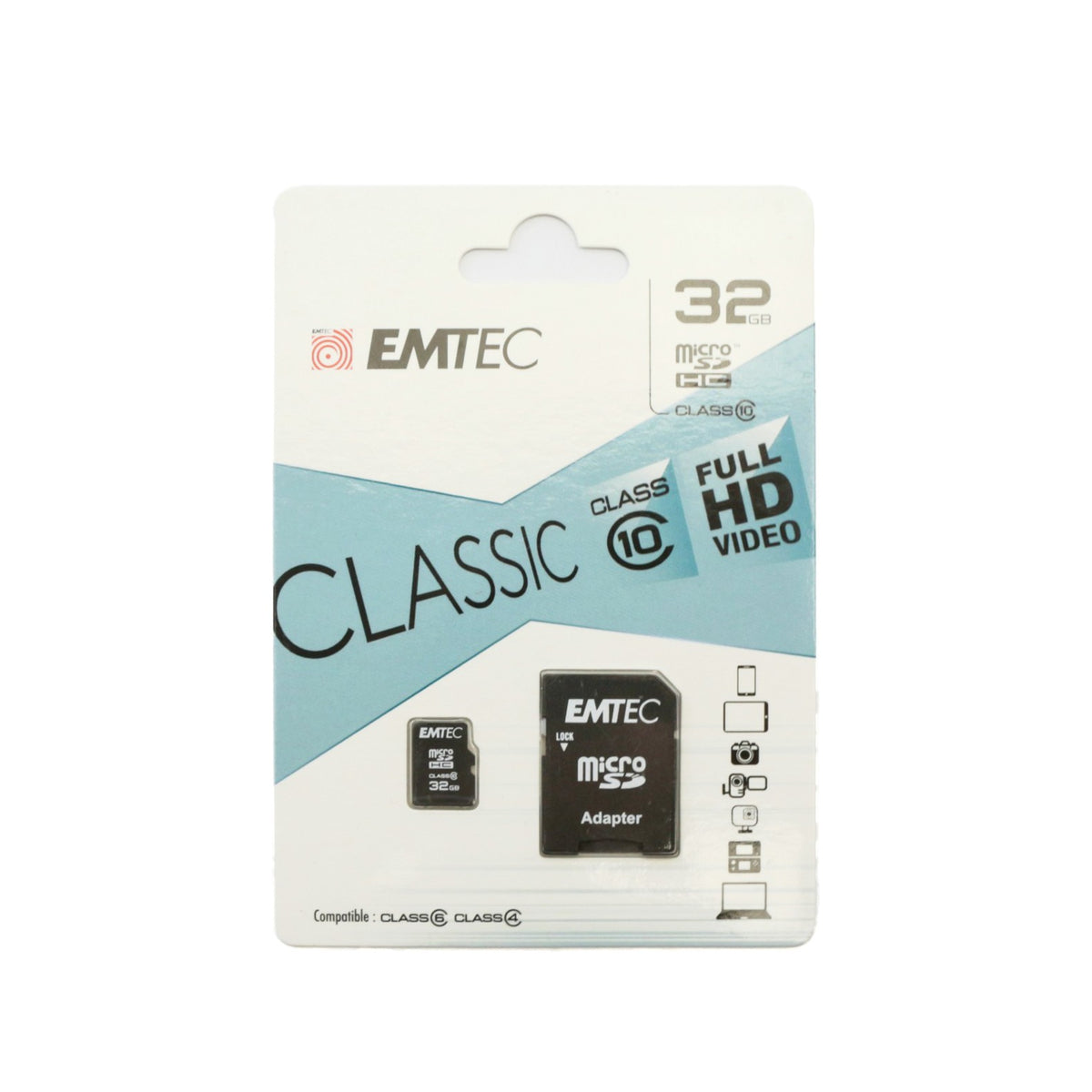 Speicherkarte MicroSDHC Class 10 32 GB + Adapter für Tablets und Smartphones [EMTEC]