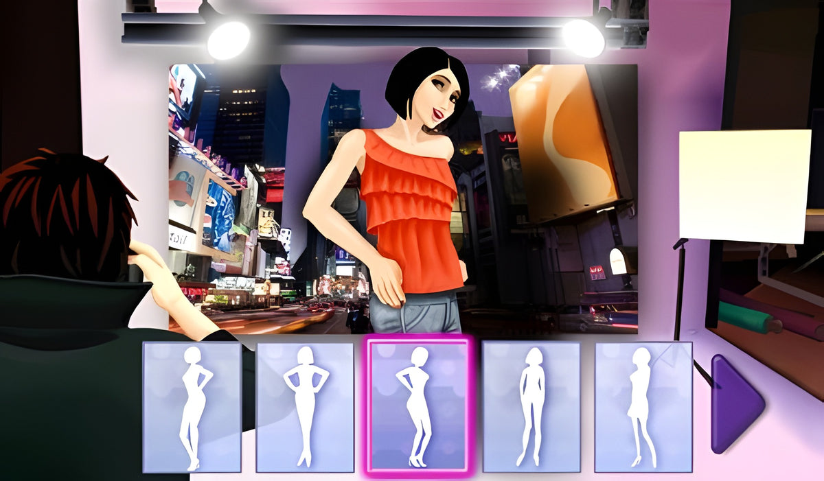 Sophies Freunde: Fashion World 3D zeigt ein Fotoshooting mit Posen-Auswahl.