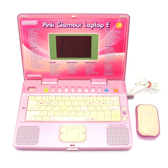 V-Tech Lerncomputer Konsole Glamour Laptop E + Maus + Zubehör pink
