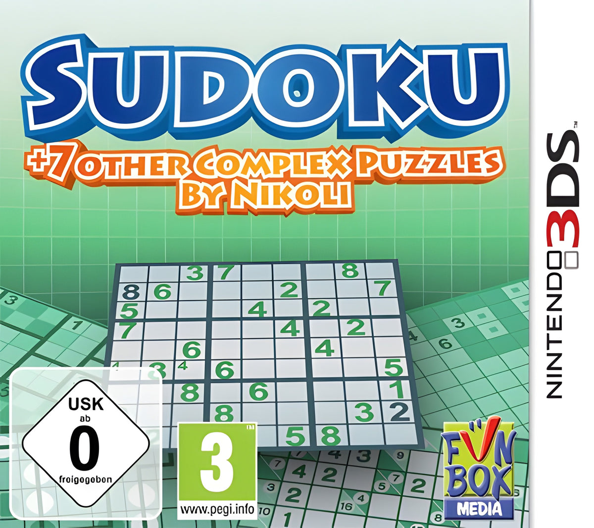 Das Cover von Sudoku + 7 other Complex Puzzles by Nikoli für Nintendo 3DS