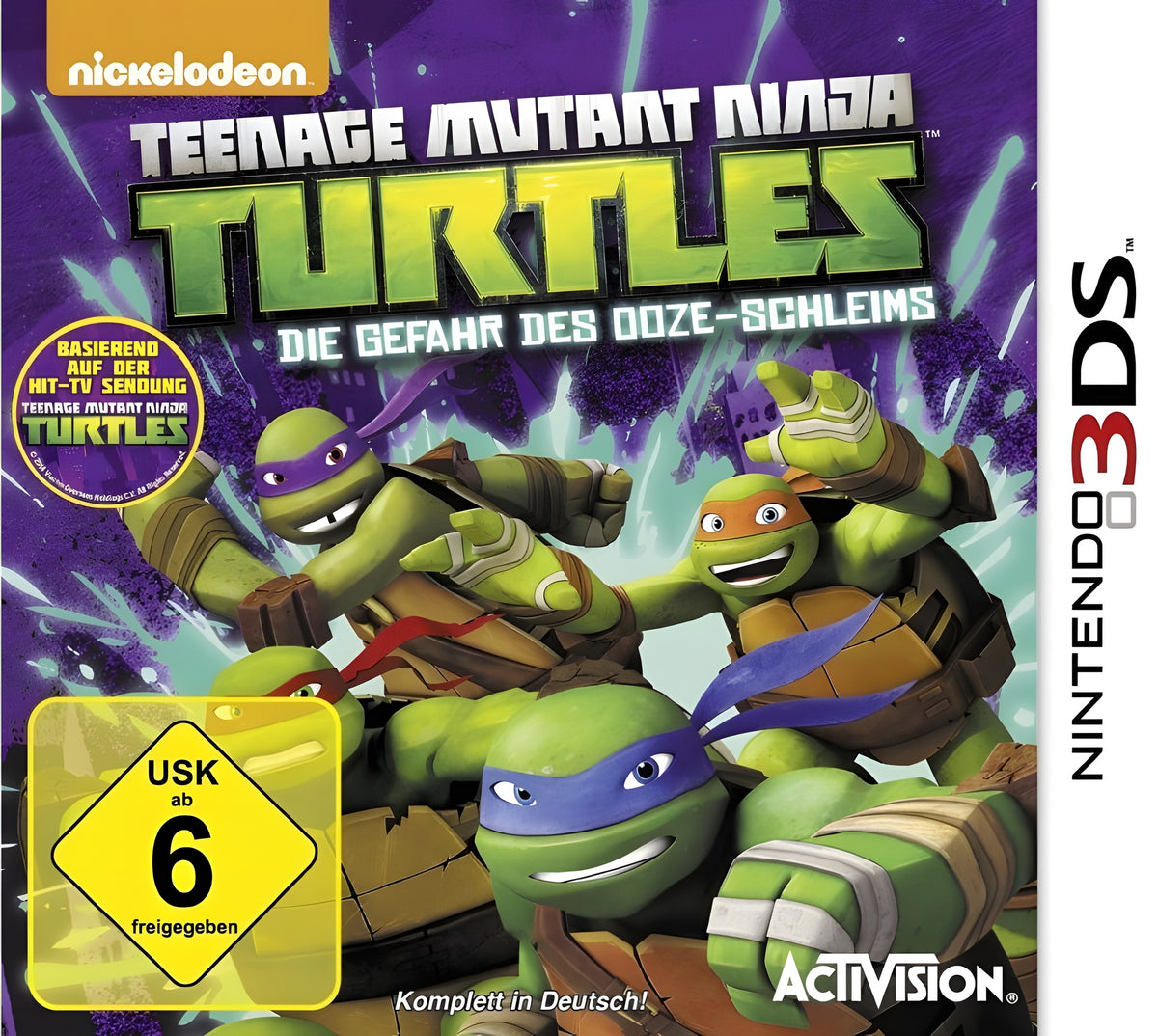 In Teenage Mutant Ninja Turtles: Die Gefahr des Ooze-Schleims kämpft ein Turtle in der Kanalisation gegen einen Gegner.