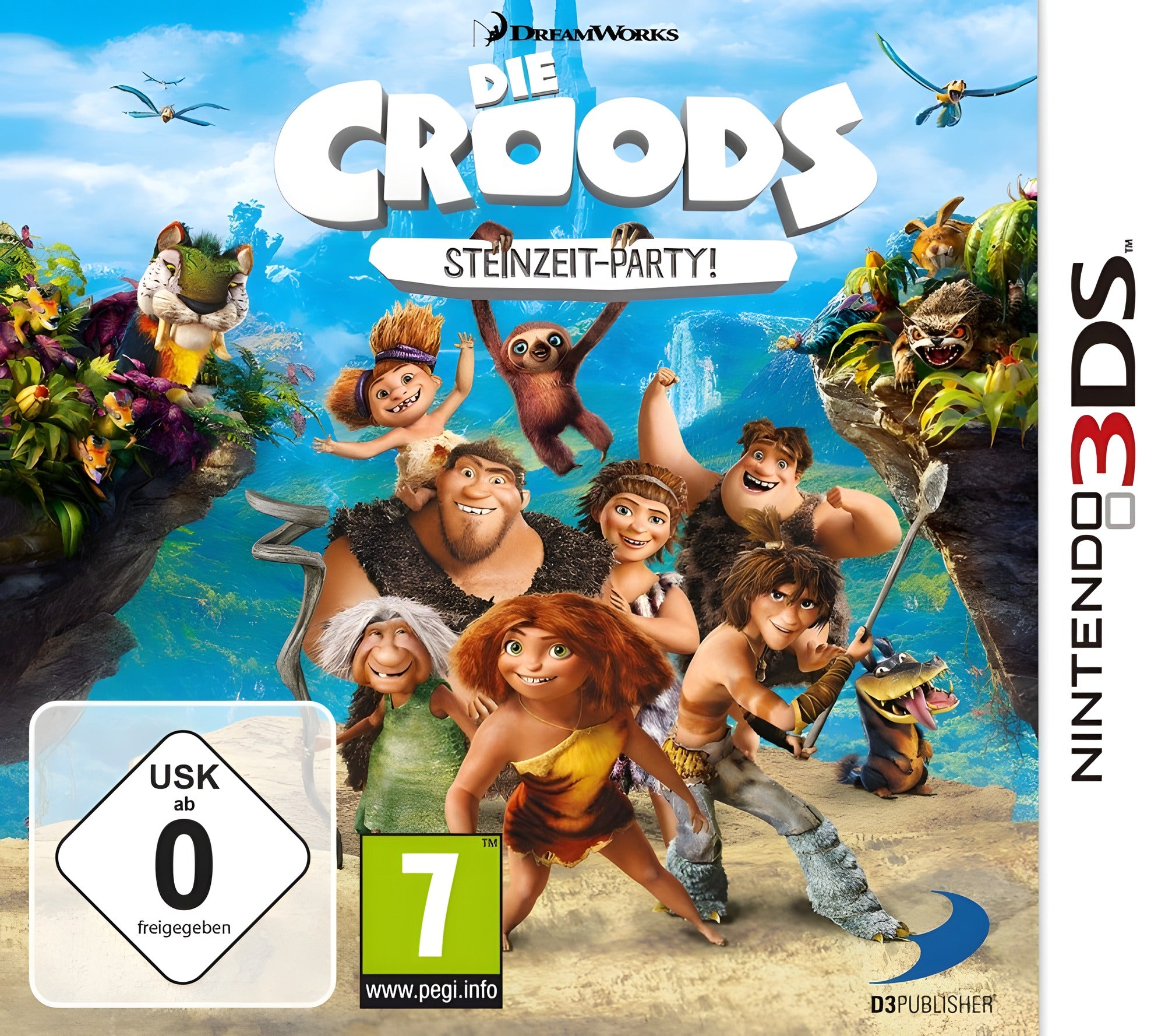 Das Cover von The Croods: Steinzeit Party / Prehistoric Party! für Nintendo 3DS