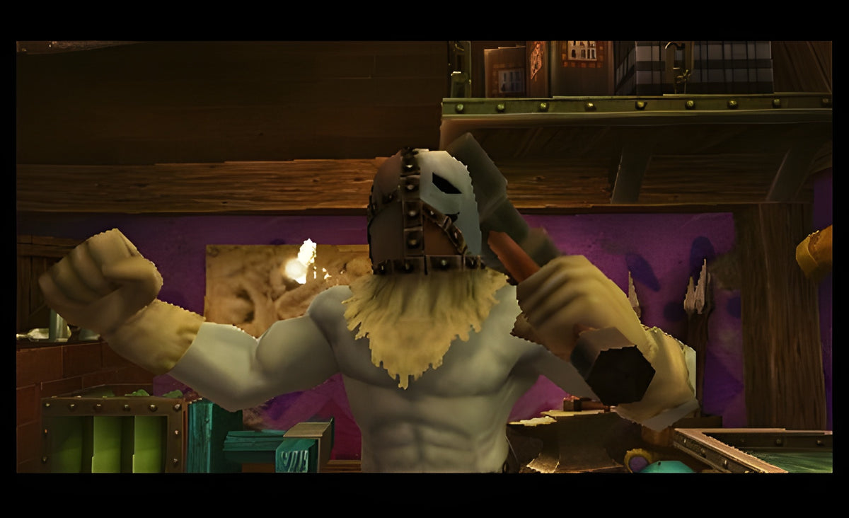 Ein maskierter Riese mit Hammer ist in The Legend of Zelda: Majora's Mask 3D zu sehen.