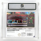 Die Rückseite von The Legend of Zelda: Majora's Mask 3D Pixel Grading SEALED 85+ in einem Grading Case.