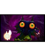 Die Majora-Maske mit leuchtenden Augen ist in The Legend of Zelda: Majora's Mask 3D Special Edition zu sehen.
