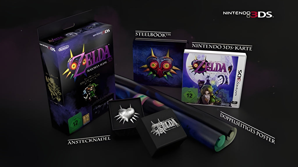 Die Rückseite des Steelbooks von The Legend of Zelda: Majora's Mask 3D Special Edition zeigt ein dunkles Motiv.