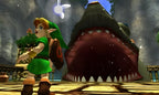 Link steht in The Legend of Zelda: Ocarina of Time 3D vor Lord Jabu-Jabus Maul.