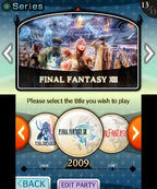 Die Serienauswahl in Theatrhythm Final Fantasy zeigt Final Fantasy XIII als Hauptauswahl.