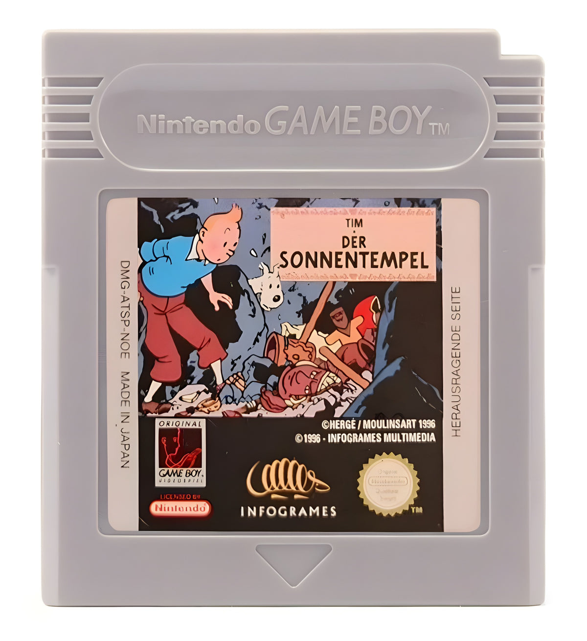 Das Modul von Tim und der Sonnentempel für GameBoy