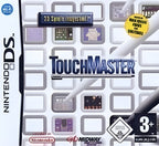 Das Cover von TouchMaster für Nintendo DS zeigt den Titel und viele kleine Spielszenen, dazu das PEGI 3+ Siegel.