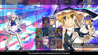 Ein Charakterauswahlbildschirm mit vielen Anime-Figuren und japanischem Text im Vordergrund.
