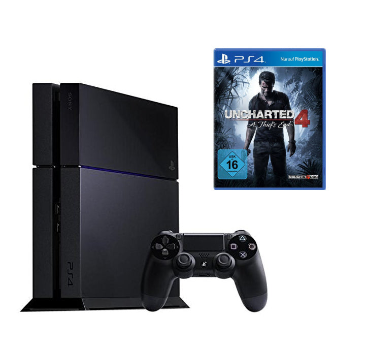 Konsole 1TB schwarz + Uncharted 4 + Original Controller