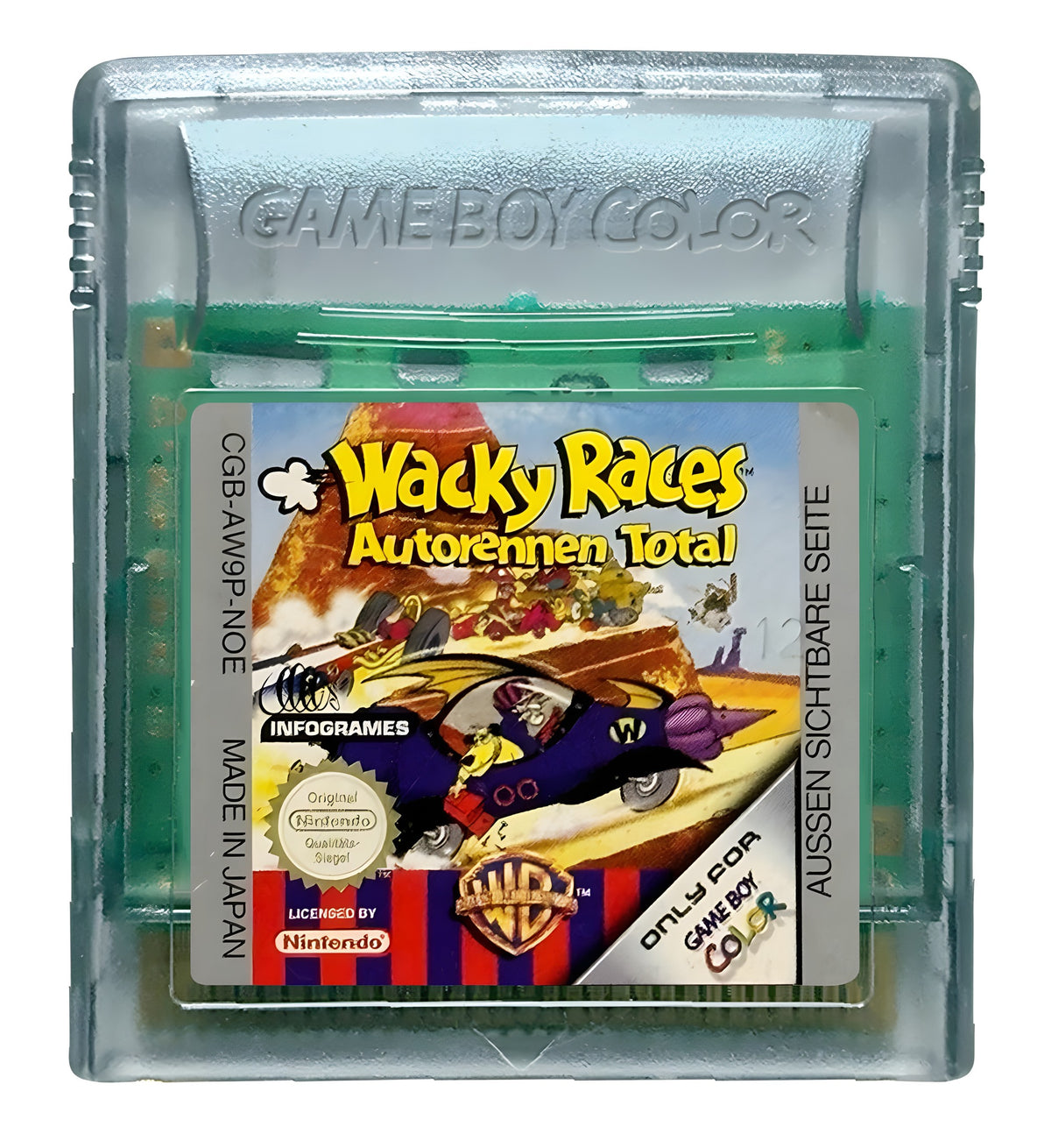 Das Modul von Wacky Races / Autorennen Total für GameBoy Color