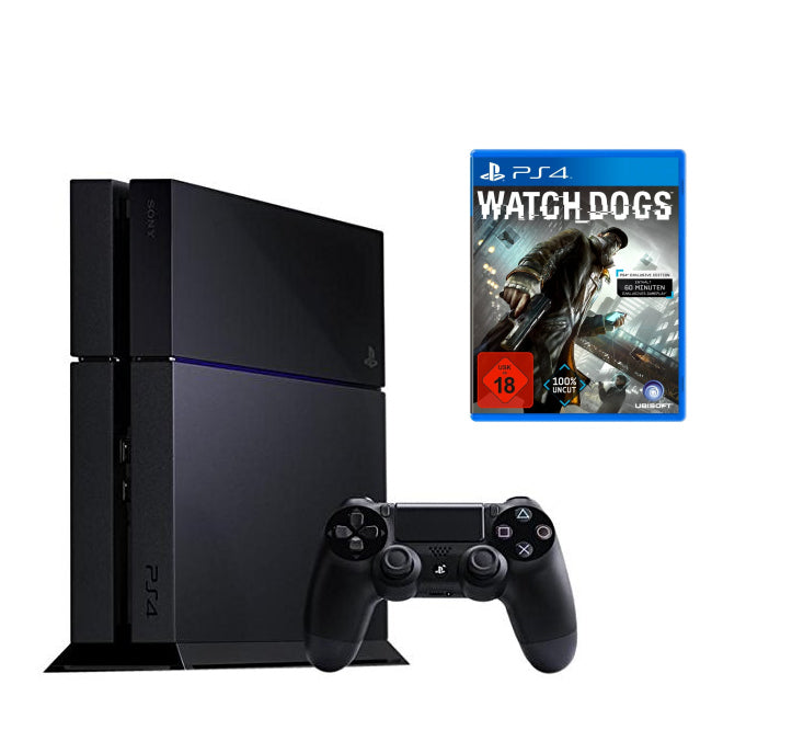 Konsole 500GB schwarz + Watch Dogs + Original Controller