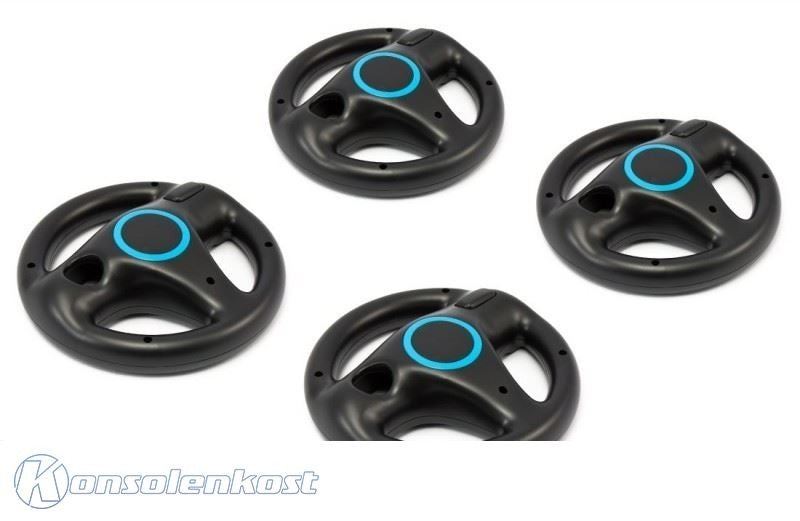 4 X Controller Aufsatz: Lenkrad / Racing Wheel schwarz [Dritthersteller]