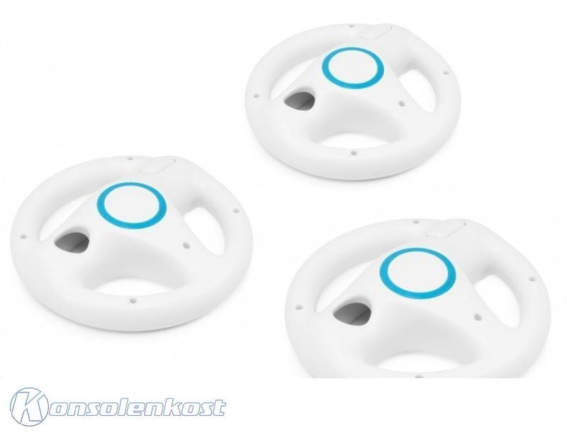 Controller Aufsatz: Lenkrad / Racing Wheel Dreierpack weiß