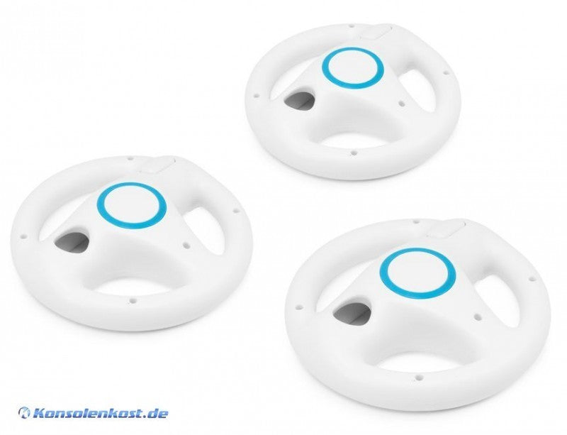 Controller Aufsatz: Lenkrad / Racing Wheel Dreierpack weiß