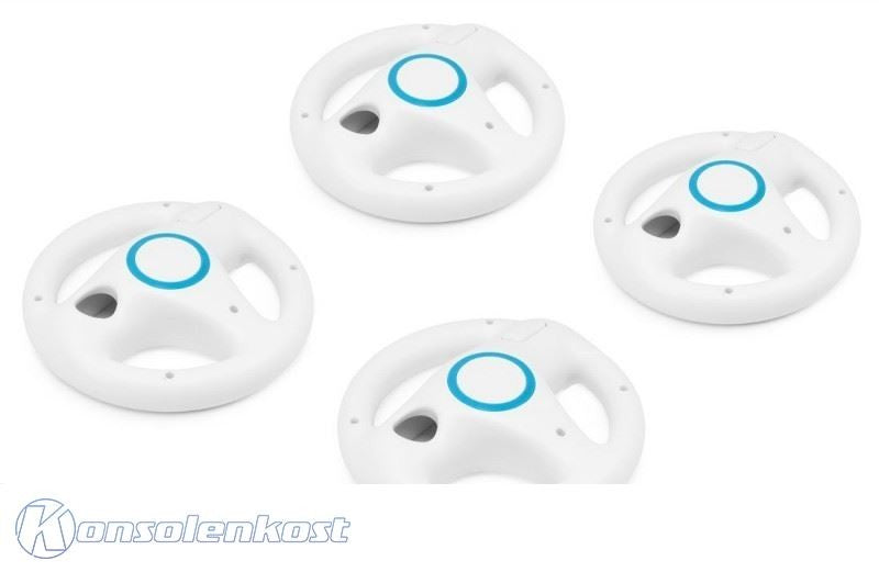 Controller Aufsatz: Lenkrad / Racing Wheel Viererpack weiß