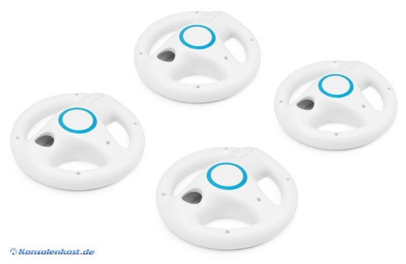 Controller Aufsatz: Lenkrad / Racing Wheel Viererpack weiß
