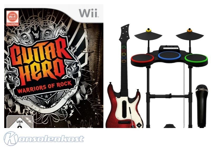Guitar Hero: Warriors of Rock Band Pack + Spiel + Schlagzeug + Gitarre + Mikrofon