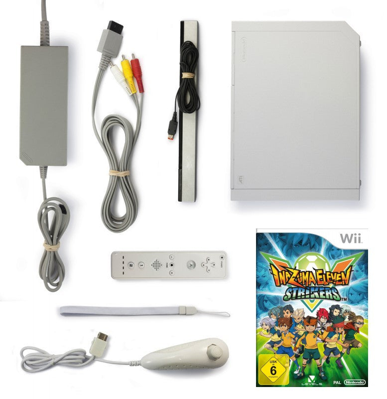 Konsole weiß + Inazuma Eleven Pack + Original Remote Plus + Zubehör