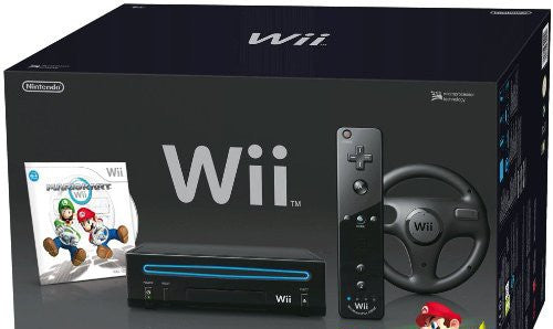 Konsole RVL-101 + Spiel + Original Remote Plus + Zubehör schwarz Mario Kart Pack