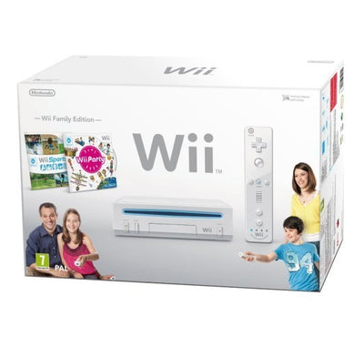 Konsole RVL-101 + 2 Spiele + Orig. Remote + Zub. weiß Family Edition