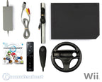 Konsole - Mario Kart Pak schwarz + Spiel + Original Remote Plus + Lenkrad + Zubehör