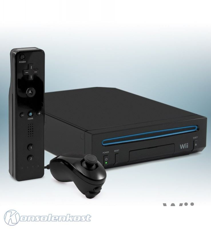 Konsole schwarz + Remote + Zubehör