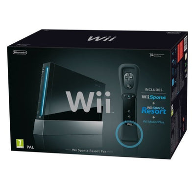 Konsole + Spiele + Original Remote + Zubehör schwarz Sport Resort Pak