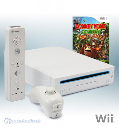 Konsole - Game Bundle weiß + Donkey Kong Country Returns + Original Remote + Zubehör