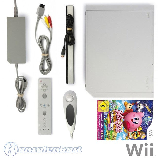 Konsole - Game Bundle weiß + Kirbys Adventure + Remote + Zubehör
