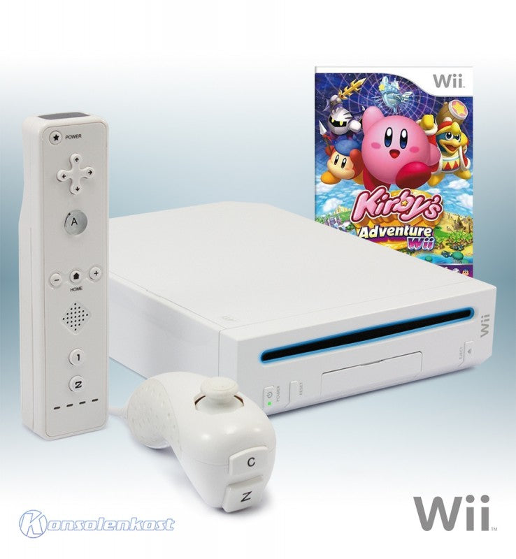 Konsole - Game Bundle weiß + Kirbys Adventure + Remote + Zubehör