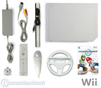 Konsole weiß + Mario Kart + Original Remote + Motion Plus Adapter + Lenkrad