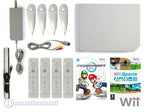 Konsole weiß + Mario Kart + Wii Sports + 4 Remotes + Zubehör