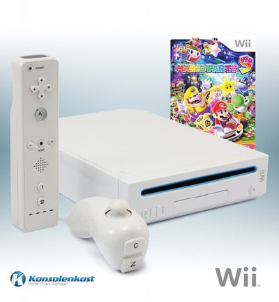 Konsole - Game Bundle weiß + Mario Party 9 + Remote + Zubehör