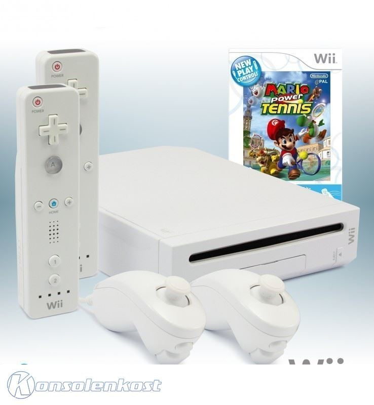 Konsole - Game Bundle weiß + Mario Tennis + 2 Original Remotes