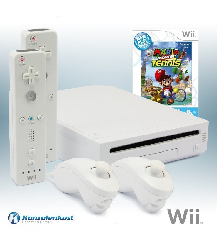 Konsole - Game Bundle weiß + Mario Tennis + 2 Original Remotes
