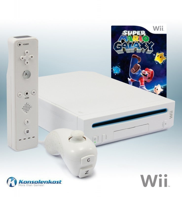 Konsole - Game Bundle weiß + Super Mario Galaxy + Remote + Zubehör