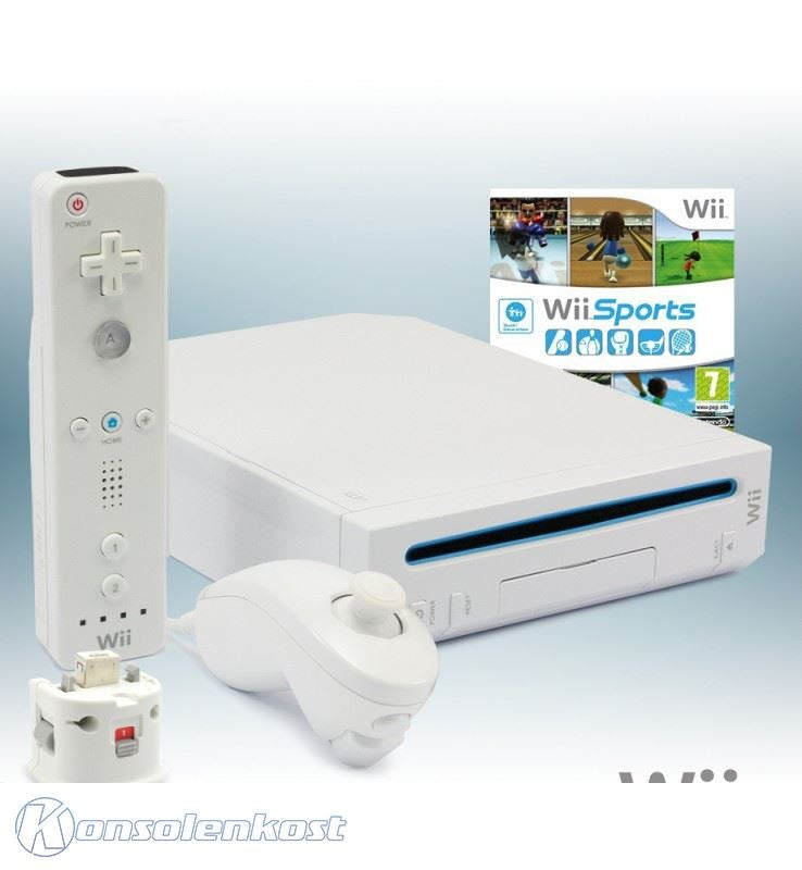 Konsole weiß + Wii Sports + Original Remote + Nunchuk + Motion Plus Adapter