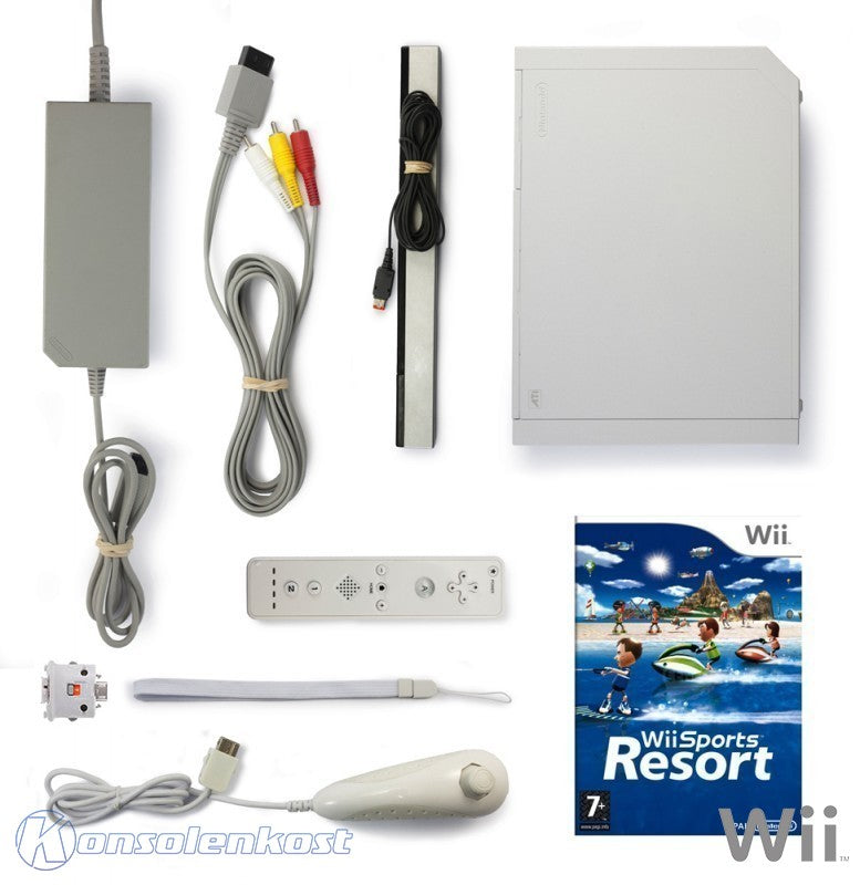 Konsole - Game Bundle weiß + Wii Sports Resort + Remote + Motion Plus Adapter + Zubehör
